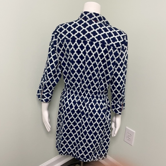 Lands’ End Navy & White Button Front Dress Coverup - Picture 6 of 9